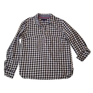 Tommy Hilfiger Navy and Cream Checkered Shirt